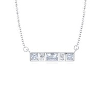 Beautiful Crystal Silver Necklace SPE-4831